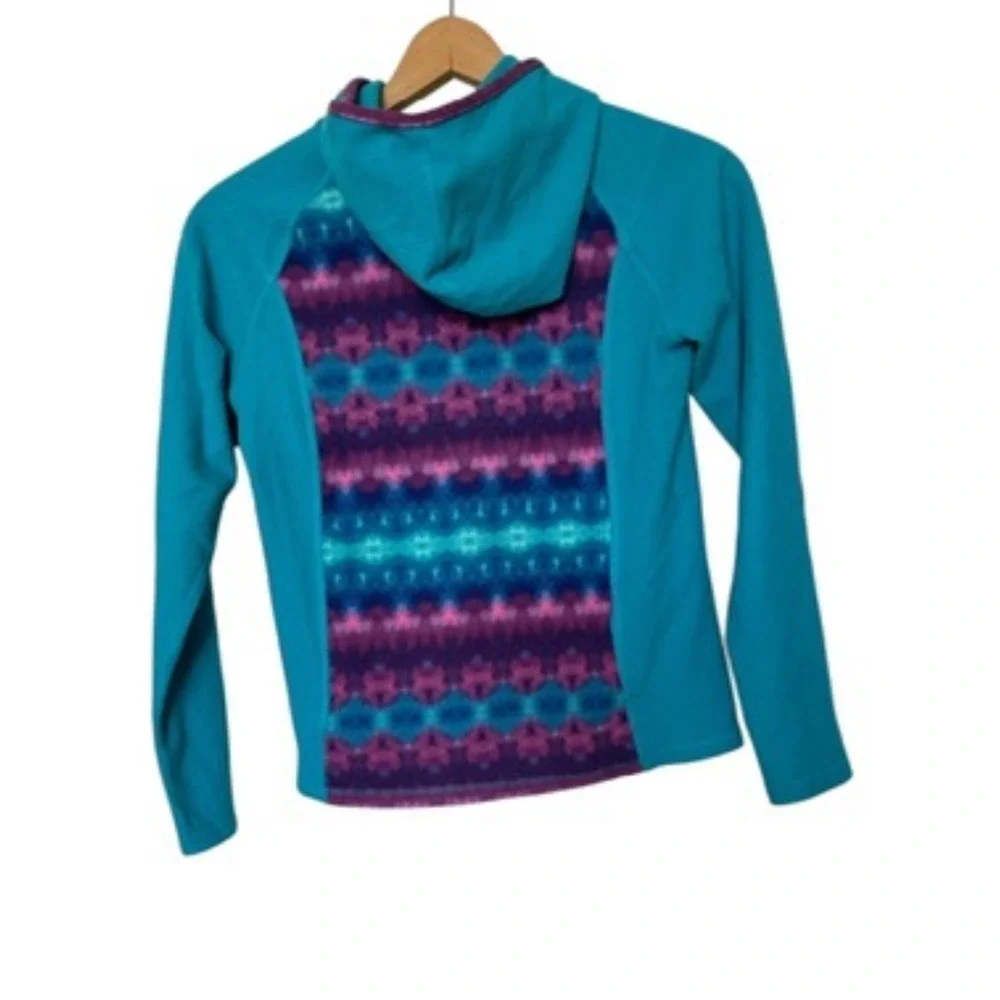 The‎ North Face Girls Full Zip Fleece Hoodie Turquoise Purple Size L